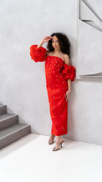 Rosa dress pomegranate flower